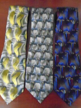J. Garcia Lot of 3 100% Silk Ties